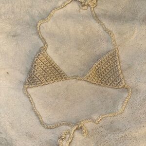 Handmade Crochet Bikini Top - Cream
